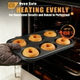 thumbnail image 4 of HONGBAKE Nonstick Donut Pans For Baked Doughnuts, 2-Pack 6 Cavity Upgraded Deepened Doughnut Pan, Heavy Duty Mini Bagel Pan for Oven - Black, 4 of 8