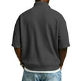 thumbnail image 5 of Hearthz Waffle Mens Quarter Zip Sweatshirt Stand Collar Men's Short Sleeve Shirt Lightweight Gym Basketball Basketball Jersey Black S, 5 of 7