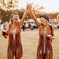 thumbnail image 2 of Disfraz de fiesta de los años 60 y 70 para mujer, conjunto de ropa hippie para Halloween, 2 of 5