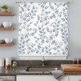 thumbnail image 4 of Blue Leaves Sheer Curtains 54 Inches Long, Summer Botanical Elegant Pastoral Light Filering Curtains, Breathable Simi Curtain Privacy Drapes for Kitchen Bathroom Lightweight Small Window Treatment, 4 of 9