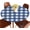 Blue and White Plaid, variant on Denim Patchwork Pattern Round Blue Toned Shapes Square Waterproof Wipeable Table Cloth Cover for Dining Room Fitted Table 40-44 inch