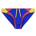 thumbnail image 2 of TANBOM Men's Sexy Polyamide Triangle Swim Trunks Bulge Enhancing Adjustable Drawstring Blue M, 2 of 6