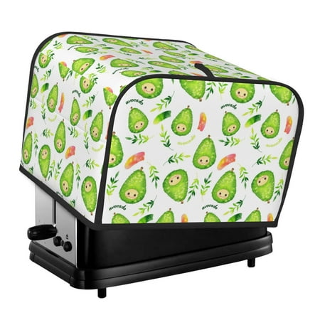 

Noewx Kawaii Avocado Toaster Covers 4 Slice Appliance Cover Toaster Fingerprint Protection and Greasy Protection Anti-sputtering Bread Maker Cover