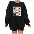 thumbnail image 2 of HomeDM Womens Sweatshirts Casual Crew Neck Long Sleeve Shirts Casual Pullover Tops Fall Sweatshirt for Women - Black/S, 2 of 4