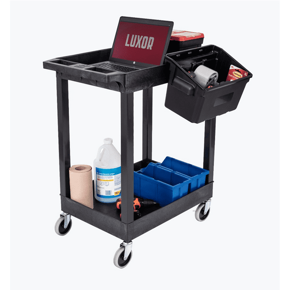 Luxor 24 x 18 Plastic Utility Tub Cart w/ Bins
