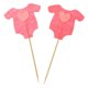 thumbnail image 4 of 10 Pcs Decoración para Pasteles Cake Selecciones Forma de Ropa para Cumpleaños de Bebé Niños Rosa oscuro BLESIY los niños cupcake selecciones primeros, 4 of 8