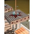 thumbnail image 2 of Outdoor Tablecloth with Umbrella Hole for Patio/Picnic/Party/Camping, Red Texas Star Farmhouse Waterproof Table Cloth Square Cover Washable, Black Plaid Berry Country (54"x 54"), 2 of 8