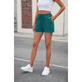 thumbnail image 4 of Soft Comfy Activewear Lounge Textured Shorts with Pockets and Drawstring for Women blue M, 4 of 9