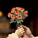 thumbnail image 4 of Ramo De Rosas De Policarbonato unidad de mini rosas de plástico color naranja,ramo de flores artificiales de seda para bodas y decoración del hogar. Rkxzt, 4 of 9