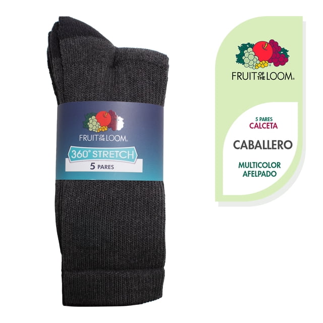 Calcetas Fruit Of The Loom para Hombre, Algodón Afelpado 5 Pares Multicolor Unitalla