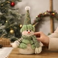 thumbnail image 2 of Green Plush Snowman Figurine Christmas Home Decor, Xmas Winter Table Decor, Christmas Decorations Indoor, Cute Standing Snowman Decoration for Shelf Counter Holiday Home Styling-A, 2 of 6