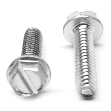 

#10-24 x 1/2 Coarse Thread Thread Rolling Screw Slotted Hex Washer Head Low Carbon Steel Zinc Plated and Wax Pk 6000