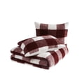 thumbnail image 5 of CANNON Cozy Buffalo Check Burgundy King 3 Piece Comforter Set, Oeko-TEX Certified, 5 of 6