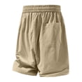 thumbnail image 4 of Shorts for Men 5 Inch Men's Outdoor Workout Shorts, Plus Size Elastic Waist Breathable Shorts with Zip Pocket, Lightweight Sports Casual Short Pants Khaki XXL, 4 of 6
