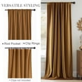 thumbnail image 6 of Curtainking Velvet Blackout Curtains Christmas Curtains 84 inches Length Thermal Insulated Soft Drapes for Bedroom Living Room Rod Pocket Window Curtains 2 Panels Glod Brown, 6 of 9