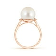 thumbnail image 2 of Angara Freshwater Cultured Pearl and Diamond Bypass Ring in 14K Rose Gold for Women | June Birthstone Jewelry for Her, 2 of 7