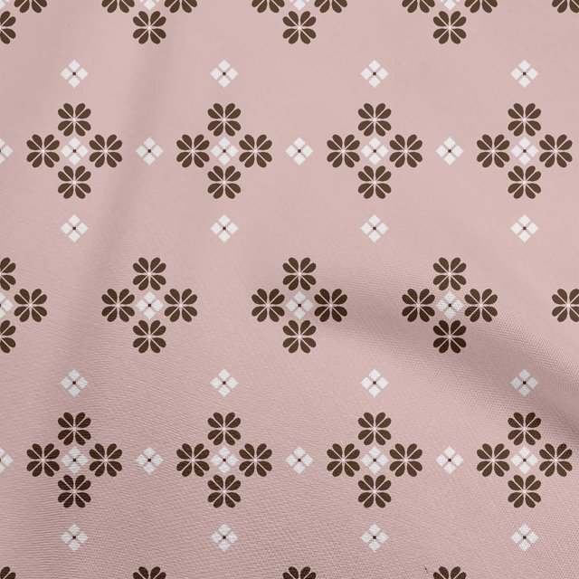 oneOone Cotton Flex Dusty Pink Fabric Geometric Fair Isle Pattern Sewing Craft Projects Fabric Prints By Yard 40 Inch Wide