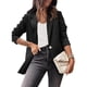thumbnail image 1 of Chaqueta de traje Color sólido Slim Fit Manga larga Casual Mujer Chaqueta de oficina para otoño primavera Negro M, 1 of 4