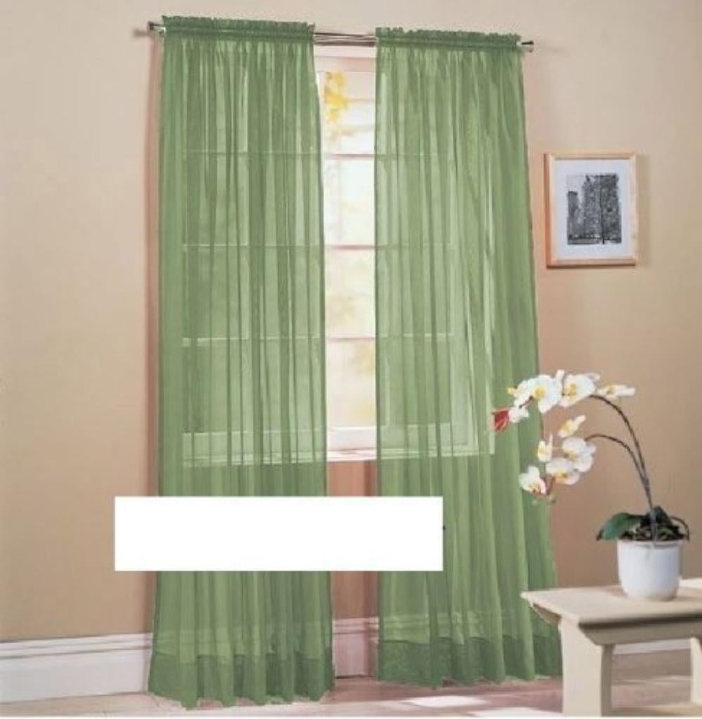 See Through Voile Panel/curtains/drapes;40w X 84L Two Panels Per