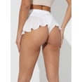 thumbnail image 5 of BLSCODE Solid Ruffle Trim Shorts, Casual Shorts For Spring & Summer, Women's Clothing Black, 5 of 11