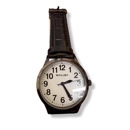 Unisex Watch Big Print Numbers - White Face with Bold Black Numbers