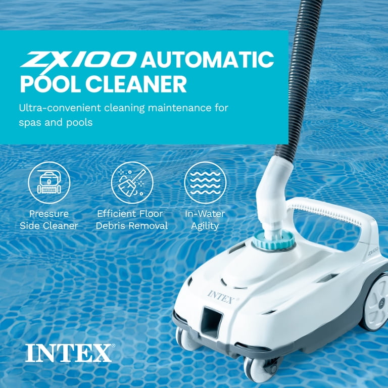 Intex ZX100 Auto Pressure Side Pool Cleaner with Quick Setup Ultra