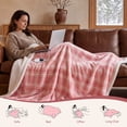 thumbnail image 3 of ELEKA Heated Blanket Throw Electric, 62" x 84", 6 Heat Settings, 12 H Auto-Off, Machine Washable, Pink White Plaid, 3 of 10