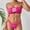 Hot Pink, variant on Odbmxy Bandeau Swimsuits for Women Plus 2 Piece Strapless Bathing Suit for Women Party Bikini Padded Flower Swimwear,Brown S