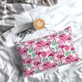 thumbnail image 5 of Goofa Flamingo Print Plush Throw Pillow Case, Soft Velvet with Hidden Zipper, Decorative Cushion Cover for Sofa, Bed, Car, and Home Décor-16"x24", 5 of 6