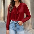 thumbnail image 2 of Summer Tops for Women, Womens Shirts, Elegant Blouses for Women Long Sleeve Bow Tie Neck and Casual Tops Stylish Workwear, 2 of 3