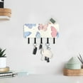 thumbnail image 6 of Butterflies Blue and Pink Mail Holder Organizer Wall Mount with Shelf Key Holder Key Rack with 5 Key Hooks for Wall Decorative, 6 of 6