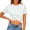 White, variant on cocolona Womens Crop Tops Summer Casual Crew Neck Short Sleeve Shirts Fashion Solid Color Loose Blouses Basic Tees