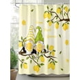 thumbnail image 2 of Summer Lemon Standard Shower Curtain Set, Waterproof Shower Curtains for Bathroom, Yellow Ombre Gnomes Farm Lemon Tree Washable Fabric Cloth Bath Curtain for Bathtub with Hooks 72x72 Inches, 2 of 6