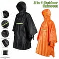 thumbnail image 4 of VONKY Waterproof Reusable Adult Rain Poncho For All Weather Also For Wearable orange, 4 of 6