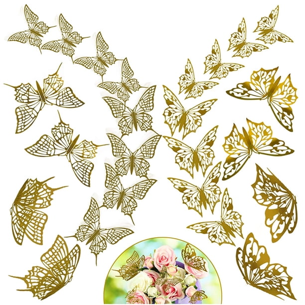 24pcs 3d Butterfly Wall Decor Stickers For Bedroom Girls Butterfly Wall Decals For Living Room Kids