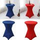 thumbnail image 2 of 60cm Diameter Multicolors Stretch Round Tablecloth Cocktail Spandex Table Cloth Bars Hotel Wedding Party Table Cover Royal blue, 2 of 4
