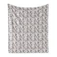 thumbnail image 1 of Floral Soft Flannel Fleece Throw Blanket, Retro Flowers Butterflies Flowers Blossom Watercolor Print, Cozy Plush for Indoor and Outdoor Use, 60" x 80", Slate Blue Pale Eggshell, by Ambesonne, 1 of 6