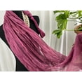 thumbnail image 4 of Crinkled Tassel Scarf Rusty Scarf Pleated Scarf Retro Style Deep Pink pleated scarf|SOL24A249, 4 of 4
