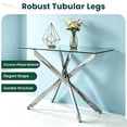 thumbnail image 5 of ELLEGNT Clear Glass Console Table – Heavy Duty Metal Legs with Tempered Top, 5 of 9