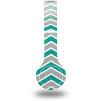 Skin Decal Wrap compatible with Original Beats Solo HD Zig Zag Teal and Gray (HEADPHONES NOT INCLUDED)