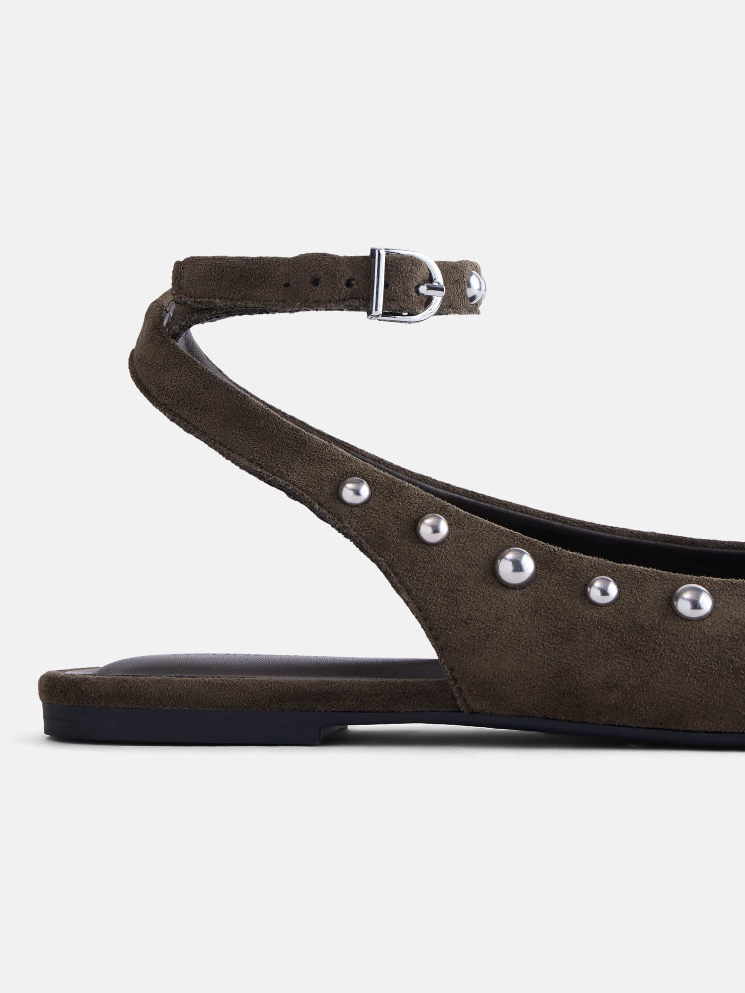 No Boundaries Women’s Faux Suede Ankle Ballet Flats