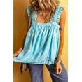 thumbnail image 2 of Women's Sky Blue Tribal Pattern Ruffled Tank Top - Bohemian Style | [ZhiHiMeRi] | (US 12-14)L, 2 of 12