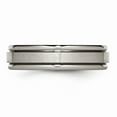 thumbnail image 4 of Titanium Grooved Edge 6mm Satin and Polished Band, 4 of 8