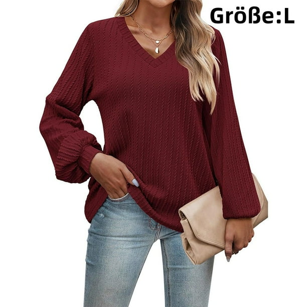 Camisas de mujer de manga larga, suéteres elegantes de manga larga, tops casuales.