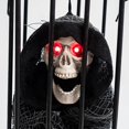 thumbnail image 3 of BNNG Glow in the Dark Skeleton Hanging Decorations Halloween Decor Prop with Motion Sensor Scary Skull Cage Prisoner Spooky Hanging Ghost Light Up Eyes, 3 of 6