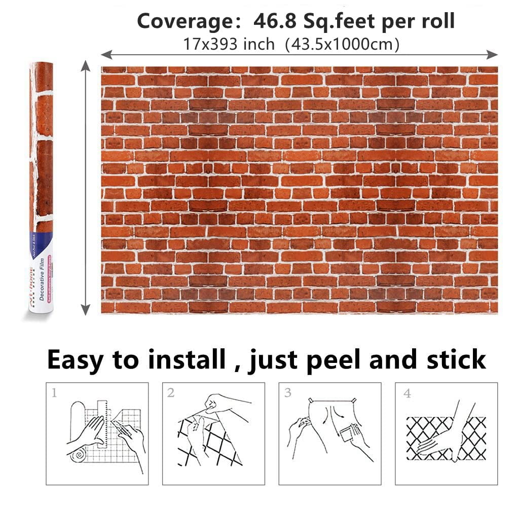 Arthome Red-3, Self Adhesive Wallpaper 46.8 Sq. Ft