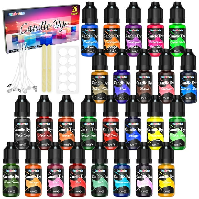Tinte para velas FansarRiche, 26 colores, 10 ml cada uno, a base de aceite líquido