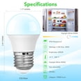 thumbnail image 2 of BUBO LED Refrigerator Light Bulb, 40 Watt Equivalent, Daylight White 5000K, 120V, A15 Appliance Bulb, Ideal for Fridge, Freezer, E26 Medium Base, 5.5W, Non-Dimmable, 2 Pack, 2 of 8