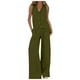 thumbnail image 1 of Conjunto de chaleco sin mangas con botones de algodón para mujer: pantalones anchos con bolsillos, mezcla de poliéster, atuendo informal de negocios, 1 of 5