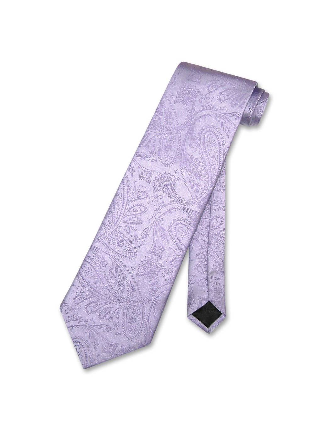 New Vesuvio Napoli polyester Men's necktie & hankie set paisley party ivory 